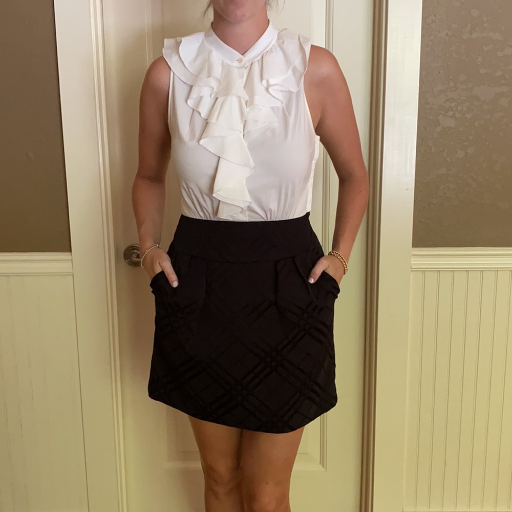 BCBG MaxAzria Black and White Sleeveless Dress